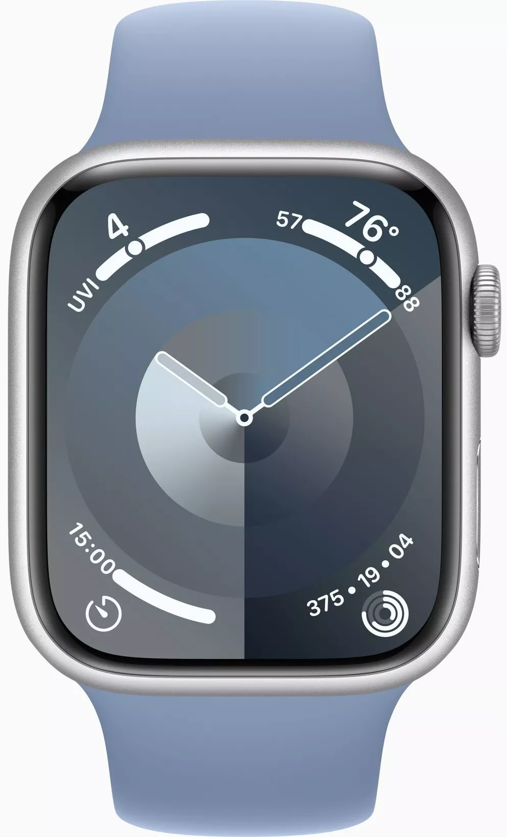 Умные часы Apple Watch Series 9 45 мм Aluminium Case GPS + Cellular, Silver/Winter Blue Sport Band - S/M
